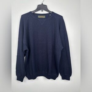 Peru Unlimited Sweater Mens XL Navy Blue Baby Alpaca Wool Knit Pullover Crewneck